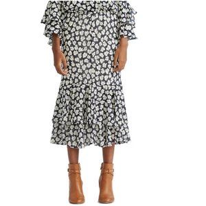 Women's Chaps Print Tiered-Ruffle Midi Skirt